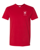 Be your own inspiration design on front of red tee