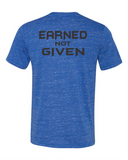 Earned Not Given Unisex Tee in True Royal Marble  - Wholesale Packs of 12