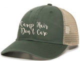 Camp Hair Don't Care Embroidered Ponytail Cap-Wholesale Packs of 4, 6, or 12