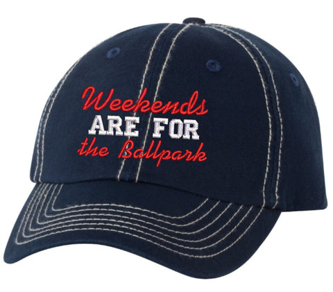 Weekends Are For Baseball Embroidered Hat - Wholesale Packs of 4, 6 or 12