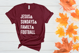 Jesus Sundays Family & Football Fall Tee-Wholesale Packs of 6 or 12