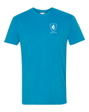 Be your own inspiration design on front of turquoise tee