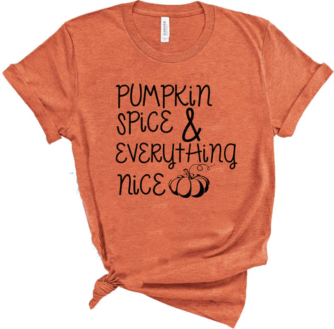 Pumpkin Spice & Everything Nice Fall Tee - Wholesale Packs of 6 or 12