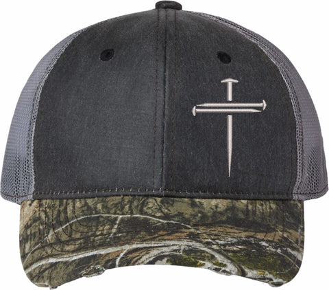 Outdoor Cap Three Nails/One Cross Embroidered Cap - Wholesale Packs of 4, 6 or 12