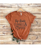 Top Knots, Flannels, Coffee Fall Tee-Wholesale Packs of 6 or 12
