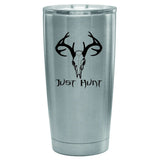 Just Hunt - Deer Skull 20oz & 30oz Tumbler - Silver and Black Matte